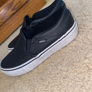 black leather vans